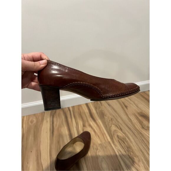 Quercioli Firenze Vintage Leather Heels Handmade in Italy euro sz 38 or 7.5 - Picture 12 of 14